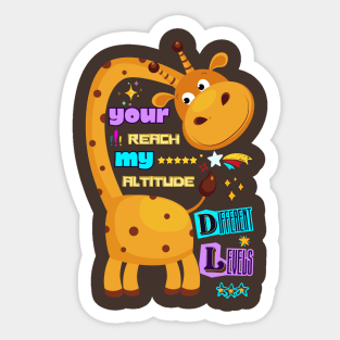 Smiling Giraffe: Reach New Heights Sticker